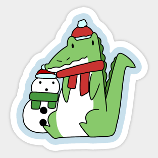 Alligator and Snowman Sticker